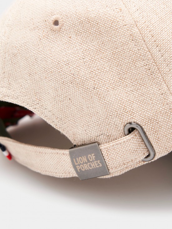 Gorra bicolor de algodn y lino