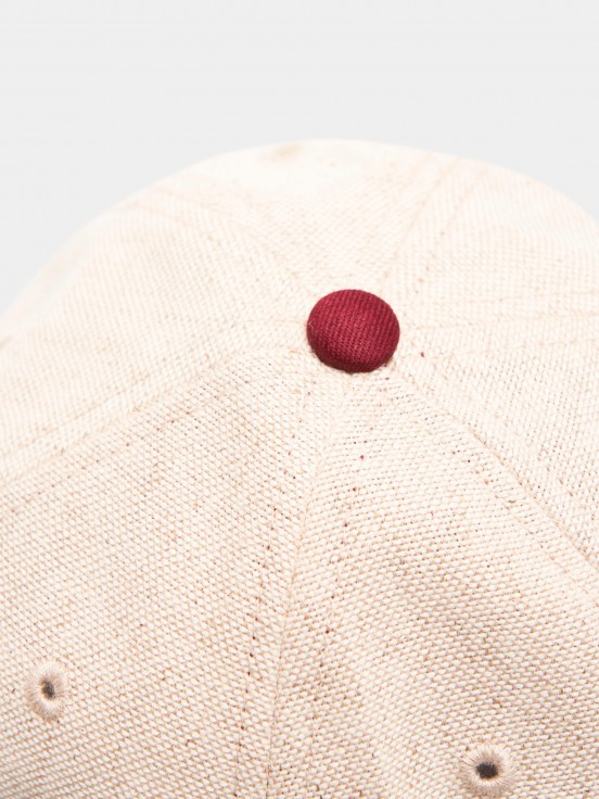 Gorra bicolor de algodn y lino