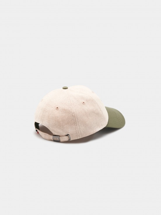 Gorra bicolor de algodn y lino