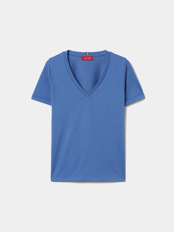 Camiseta de algodn con cuello en V