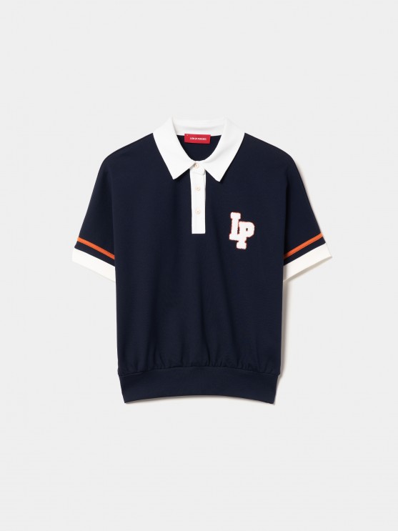 Tricolor knitted polo