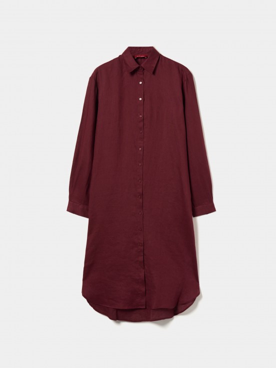 Camisa comprida em linho