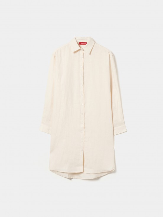 Camisa larga de lino