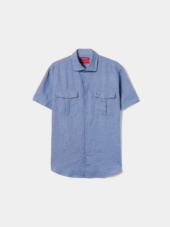 Short sleeve linen shirt