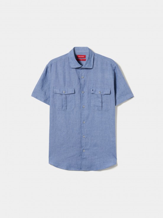 Camisa lino manga corta