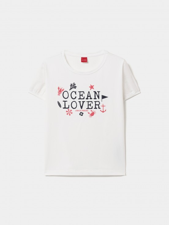 T-shirt de algodo com estampado