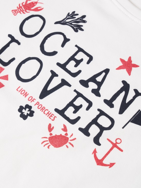 T-shirt de algodo com estampado