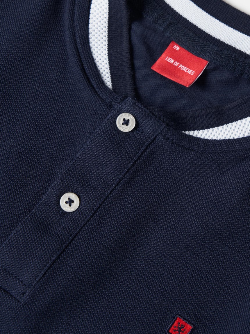 Two-tone pique polo shirt