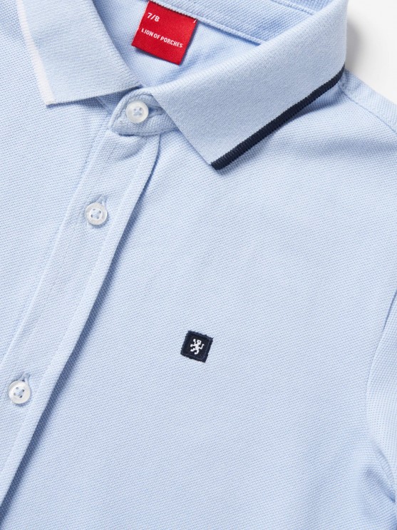 Pique knit polo shirt