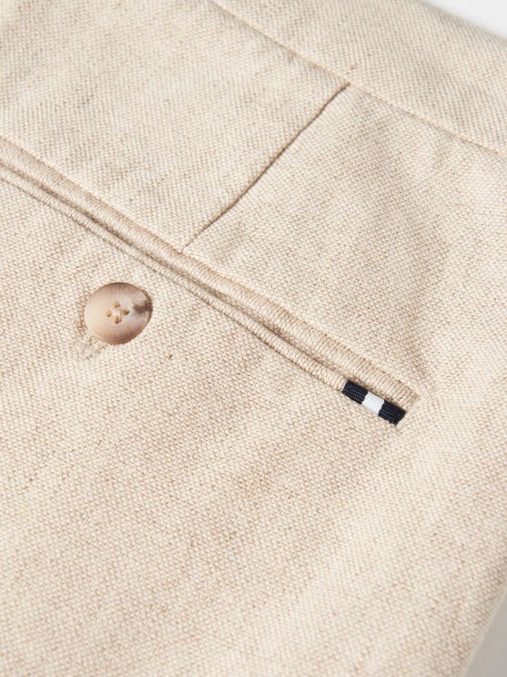 Cotton/linen Bermuda shorts