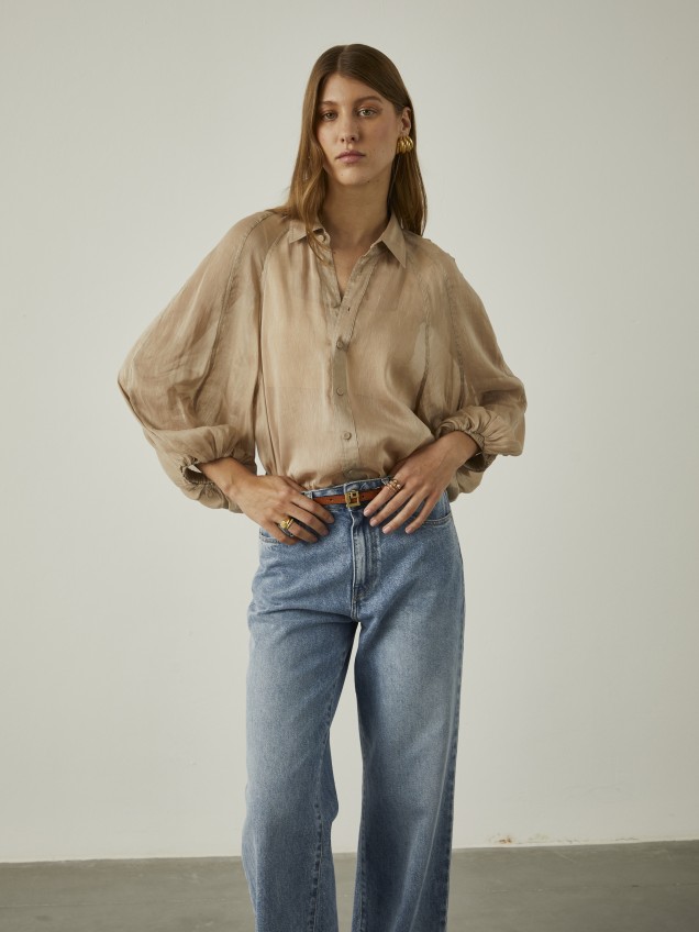 Camisa de linho e seda