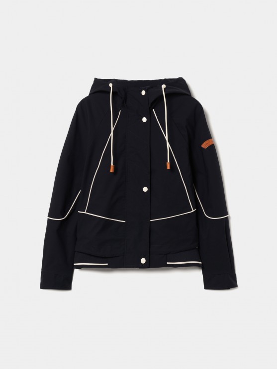 Bomber jacket with hood