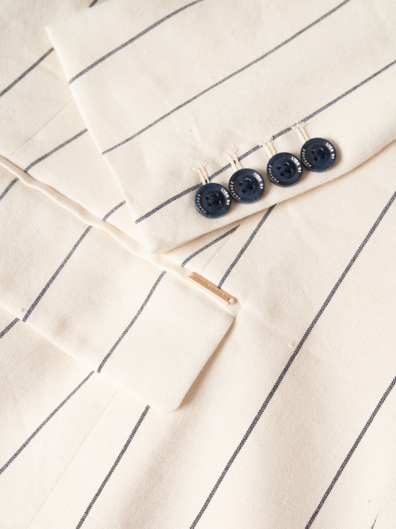 Striped double-breasted blazer