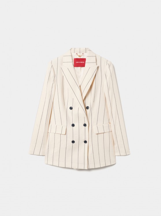 Striped double-breasted blazer