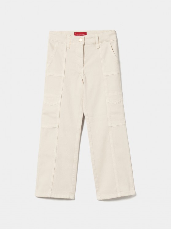 Pantaln recto con bolsillos falsos