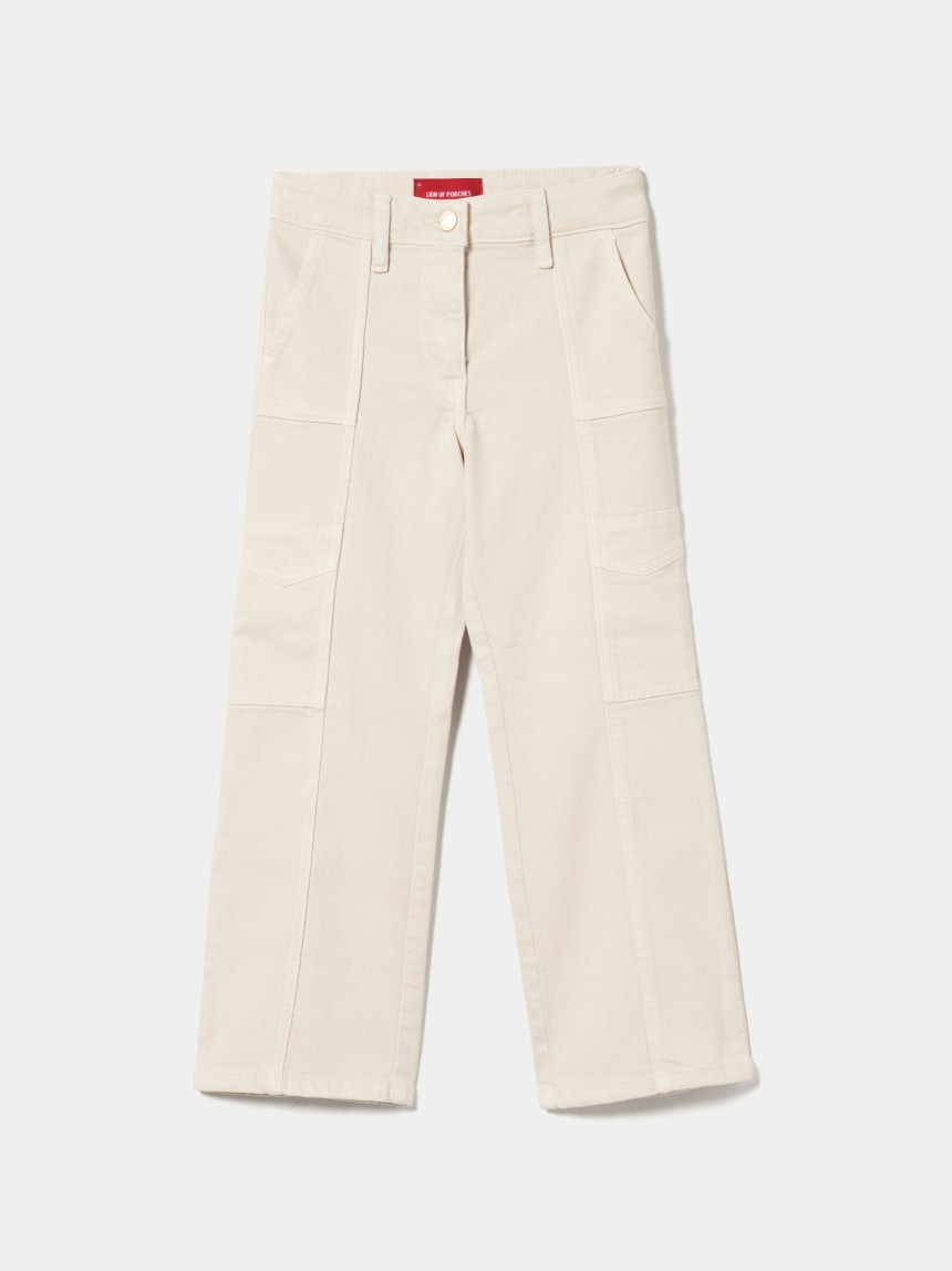Straight pants with fake pockets