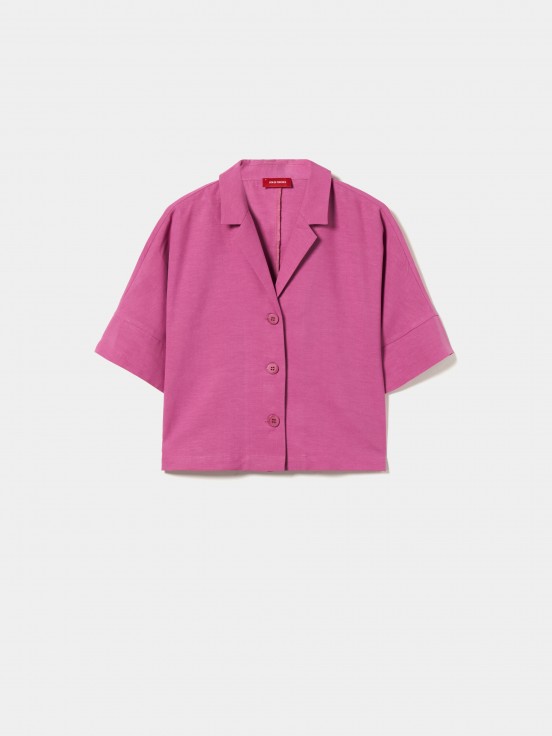 Short shirt in tencel/linen