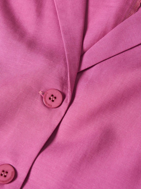 Camisa curta em tencel e linho