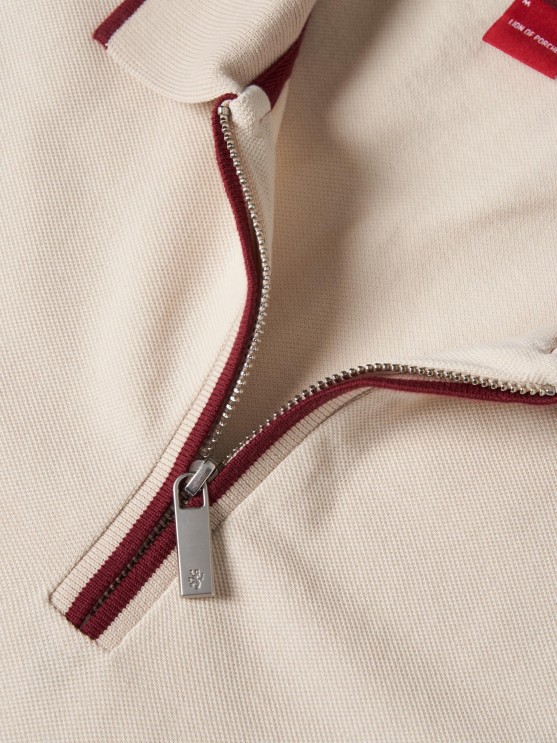 Pique polo shirt with zip