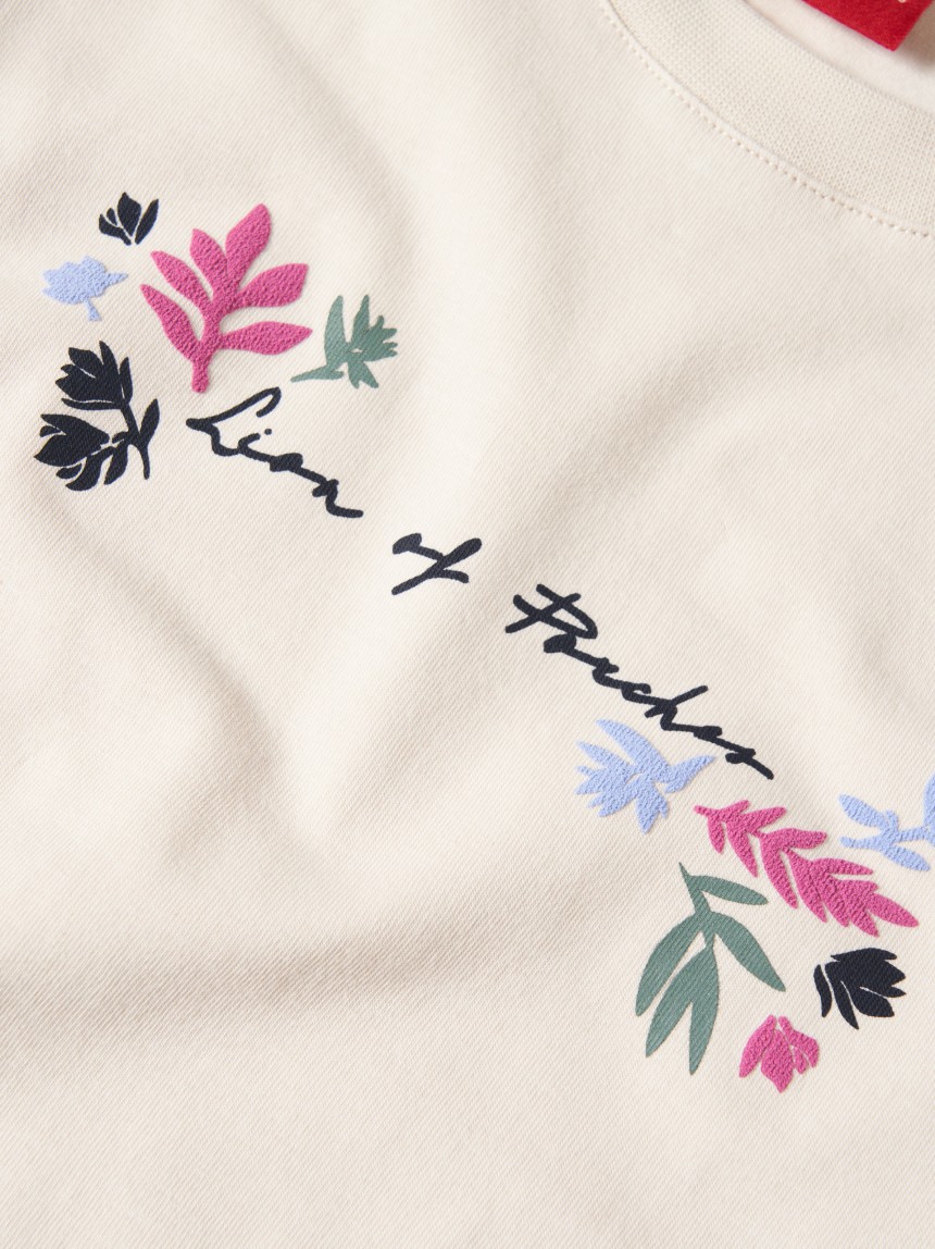 T-shirt com folho e estampado