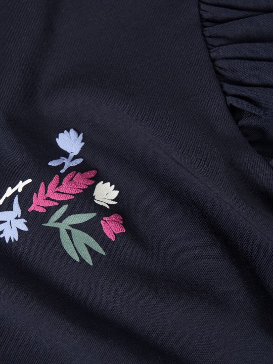 T-shirt com folho e estampado