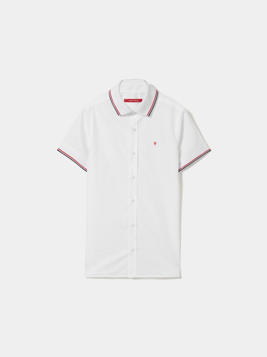 Camisa manga curta com riscas