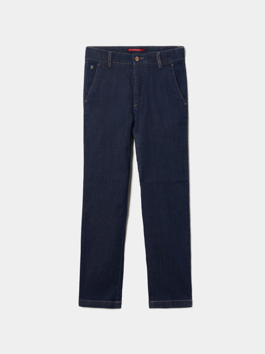 Denim chino pants