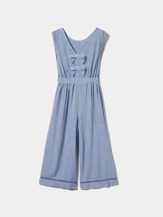Linen blend pants jumpsuit