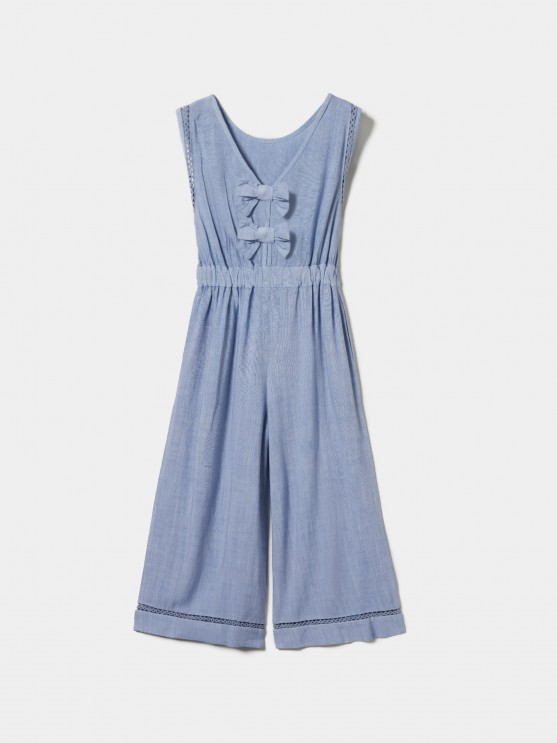 Linen blend pants jumpsuit