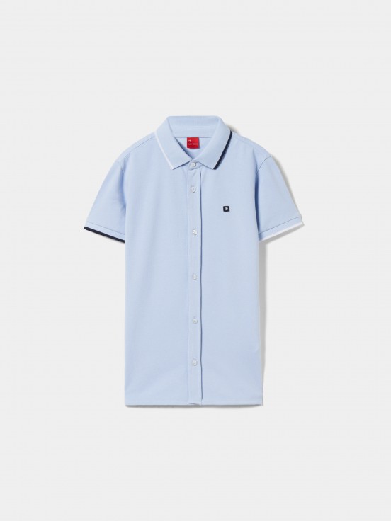 Pique knit polo shirt