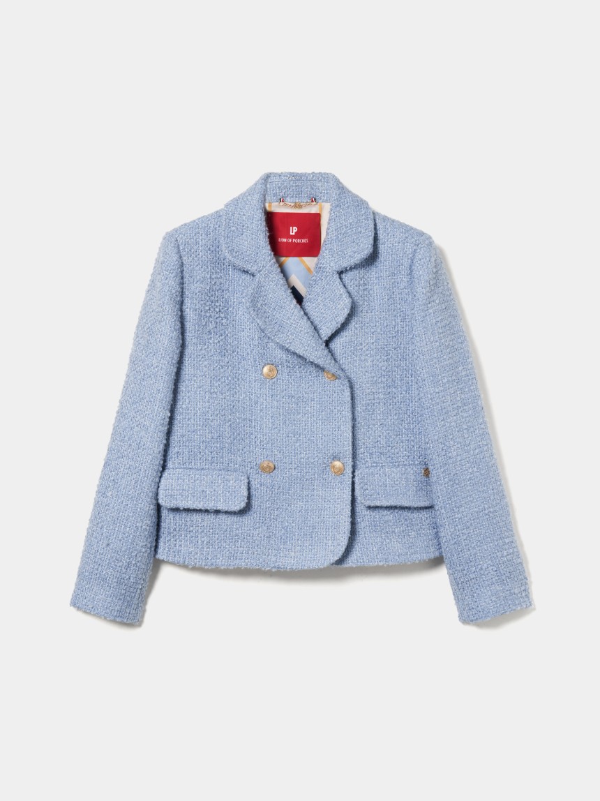 Casaco tweed cruzado