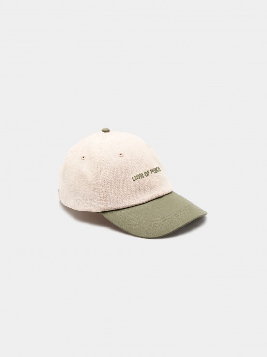 Gorra bicolor de algodn y lino