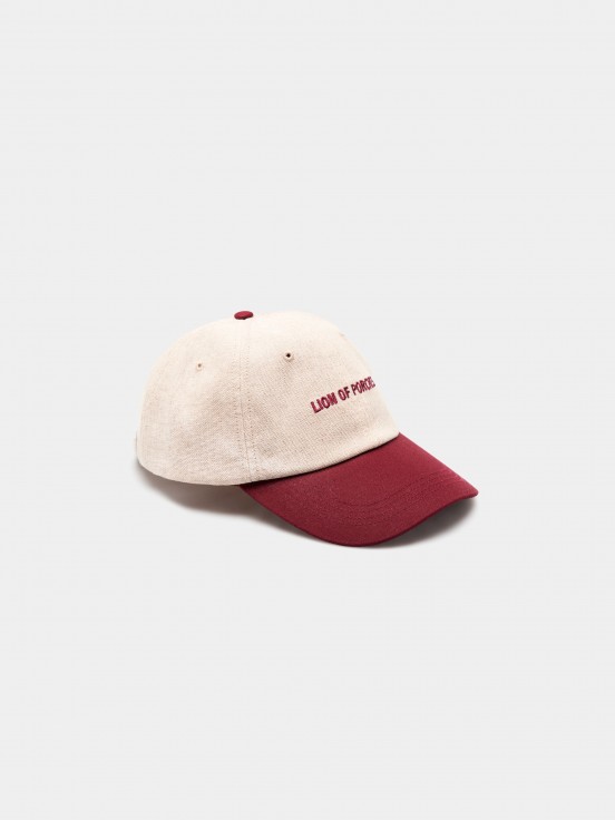 Gorra bicolor de algodn y lino