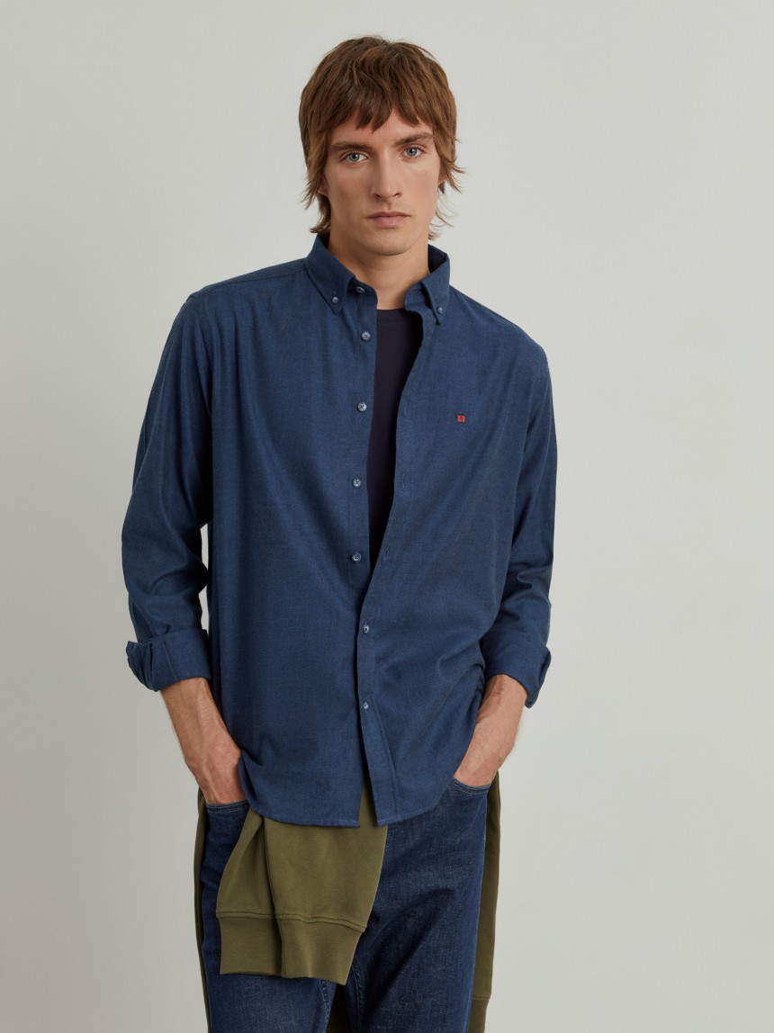 Camisa regular fit flanela