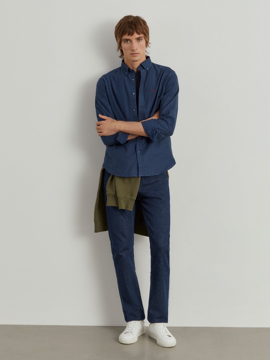 Camisa regular fit flanela