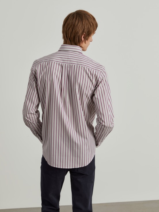 Camisa rayas corte regular