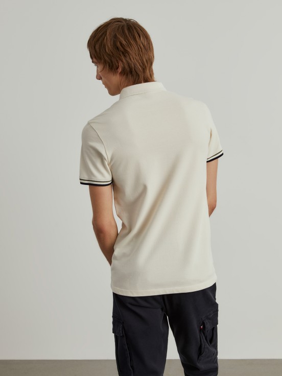 Slim fit piqu polo