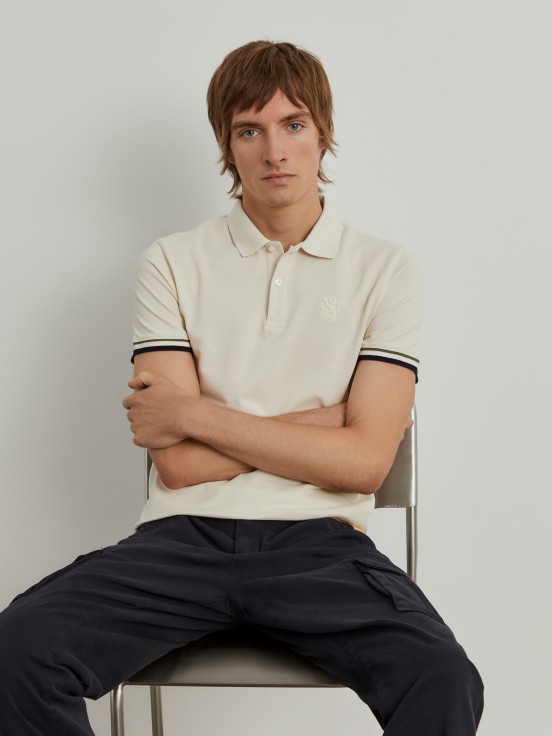 Slim fit piqu polo