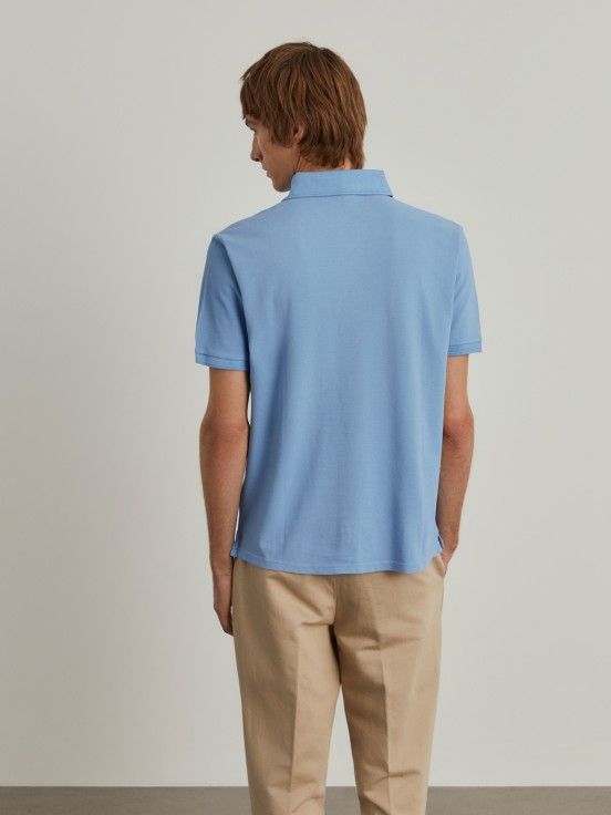 Slim fit piqu polo