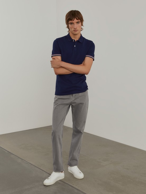 Slim fit piqu polo