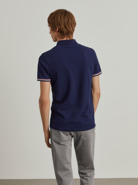 Slim fit piqu polo