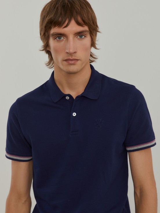 Slim fit piqu polo