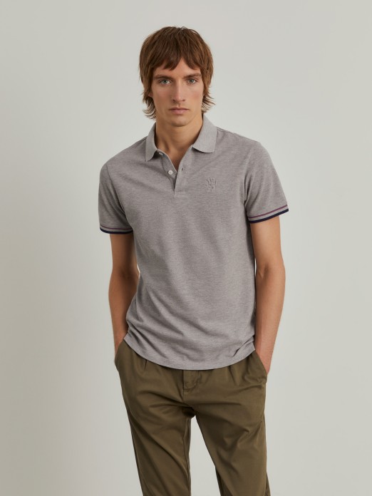 Slim fit piqu polo