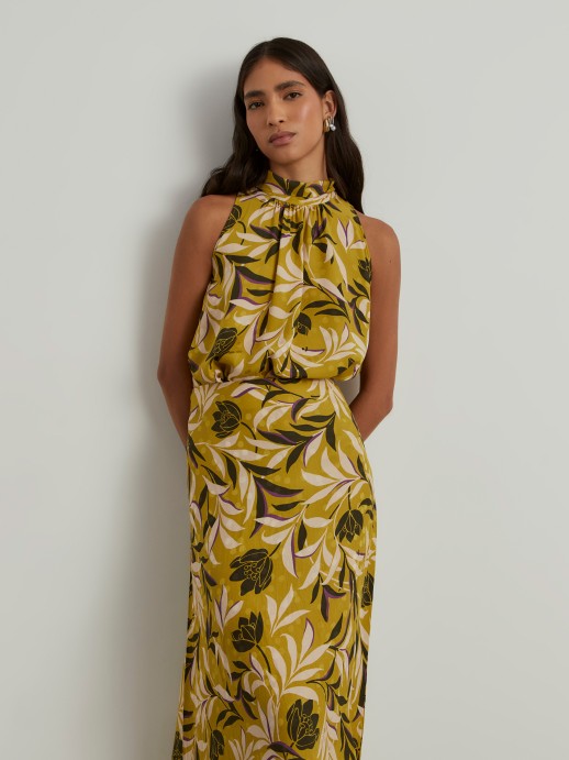Tropical pattern skirt
