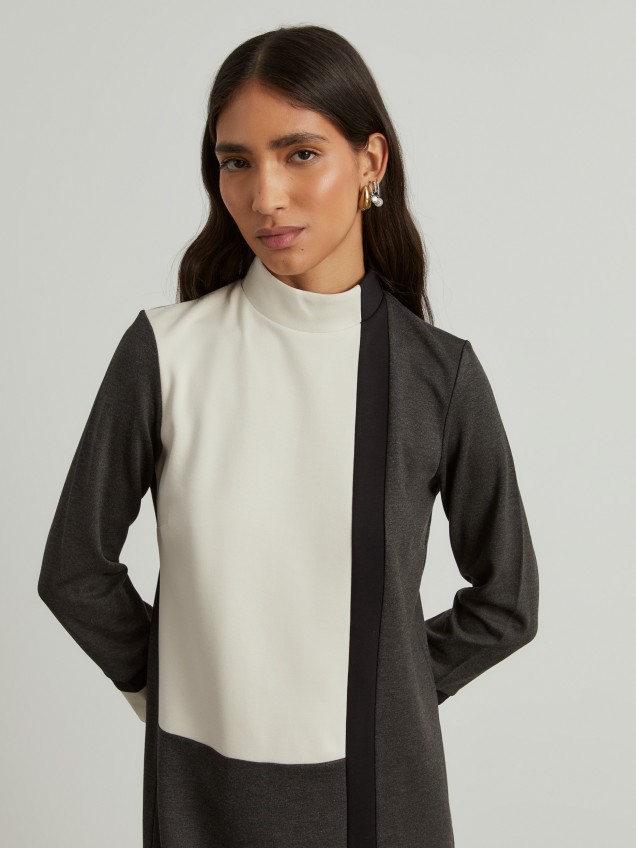 Vestido de malha color block - Image product