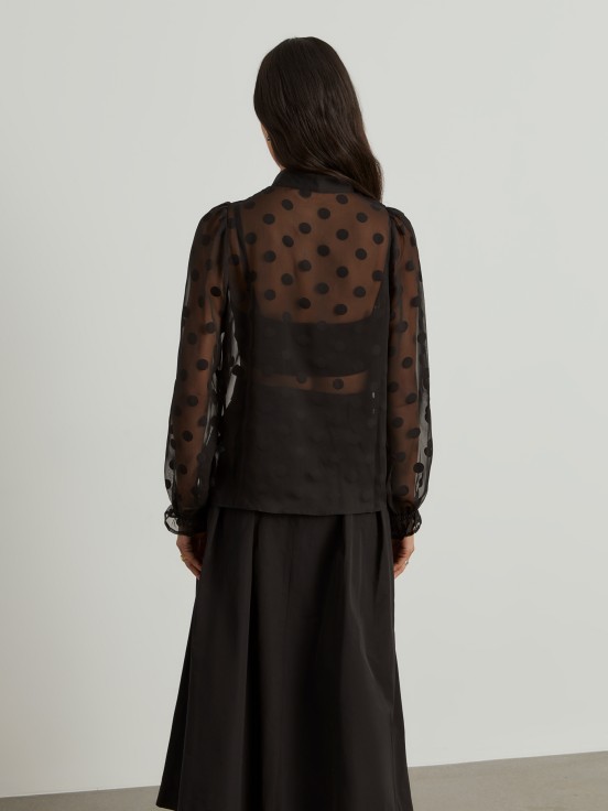 Blusa polka dots transparente