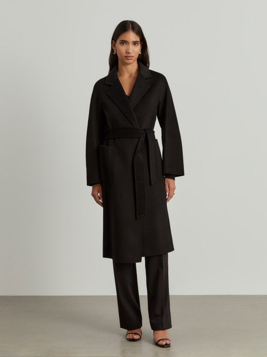 Belted wool overcoat