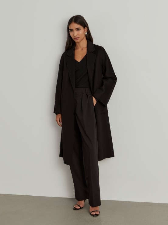 Belted wool overcoat