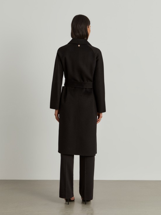 Belted wool overcoat