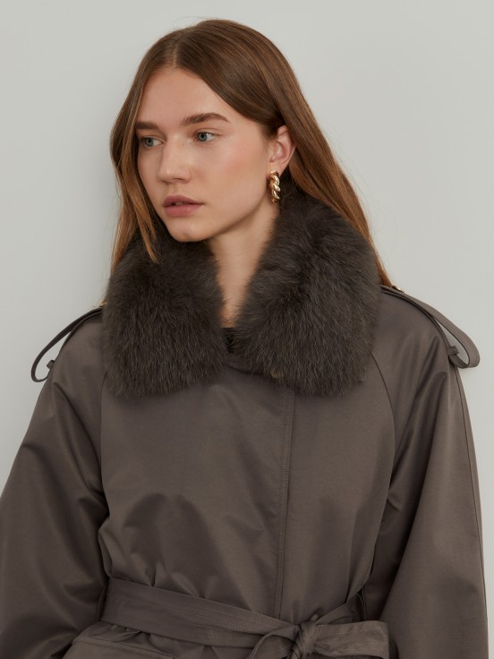 Padded jacket with fur